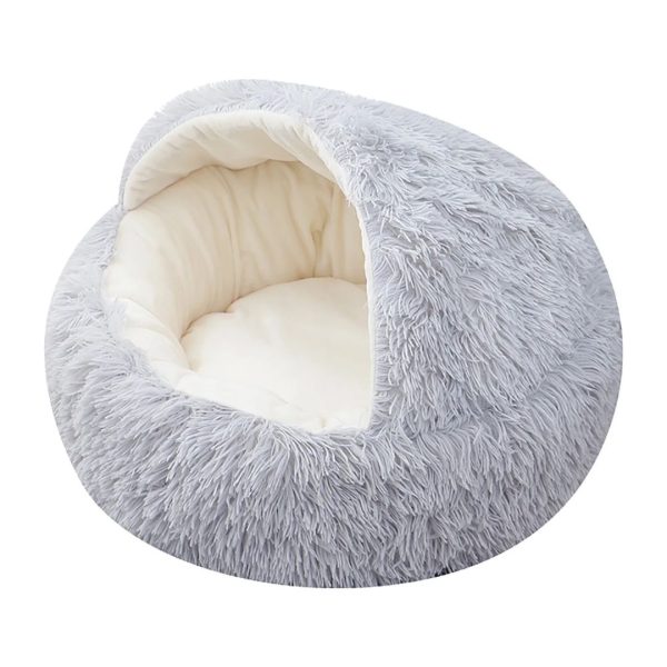 Enclosed Cat Bed – Fluffy, Washable, Secure for Pets
